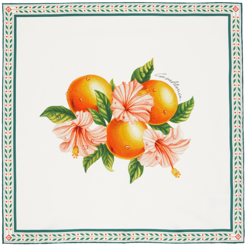 Casablanca White Printed Scarf