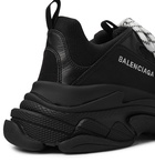 Balenciaga - Triple S Mesh, Nubuck and Leather Sneakers - Black