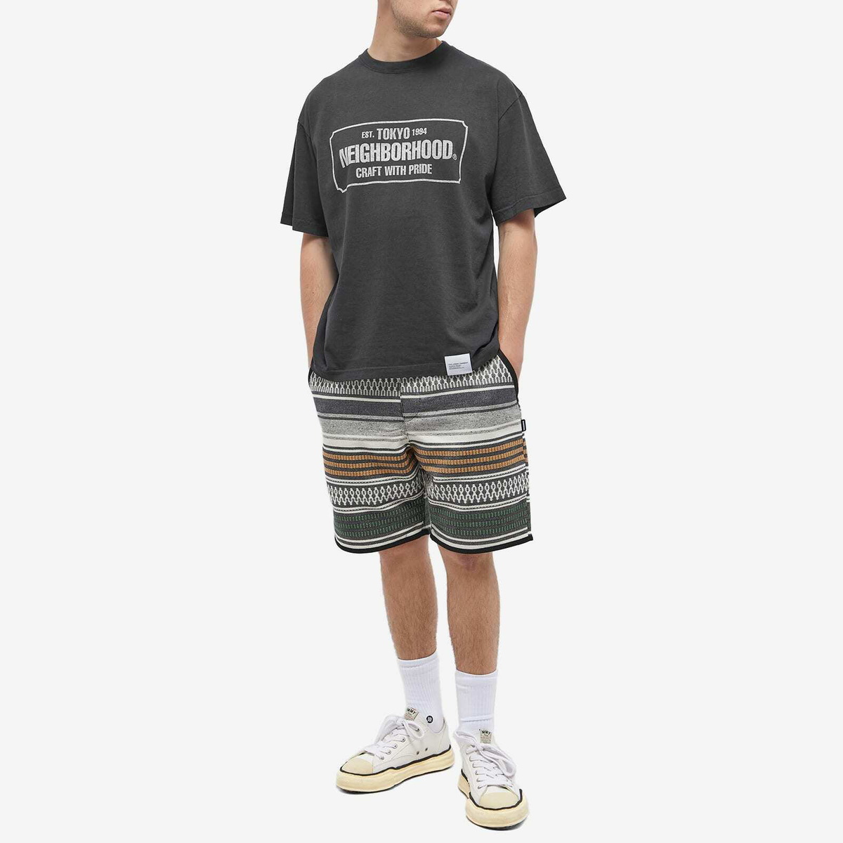 Neighborhood Men's Sulfur Dye Logo T-Shirt in Black Neighborhood