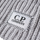 C.P. Company Men's Logo Beanie in Grey Melange