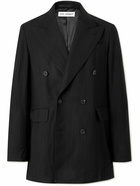 Our Legacy - Sharp Double-Breasted Striped Twill Blazer - Black