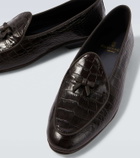 Rubinacci Marfy croc-effect leather loafers