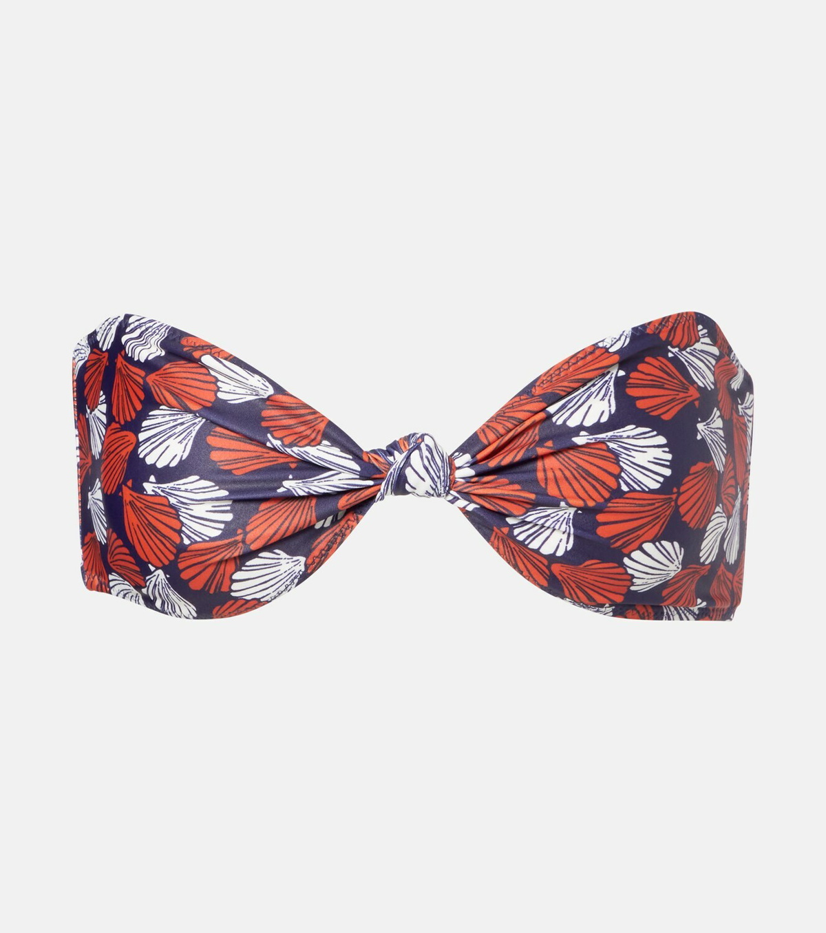 Same Knotted printed bandeau bikini top