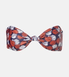 Same Knotted printed bandeau bikini top