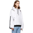 Burberry White Zip Detail Swan Print Hoodie