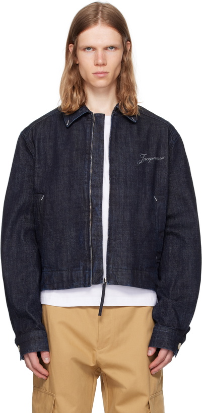 Photo: JACQUEMUS Navy La Croisière 'The Canevas de-Nîmes' Denim Jacket