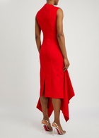 Solace London Trinity Crepe Midi Dress Red