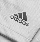 Adidas Sport - 4KRFT Mesh-Panelled Striped Climalite Shorts - Light gray