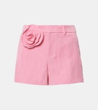 Blumarine Floral-appliqué gabardine shorts