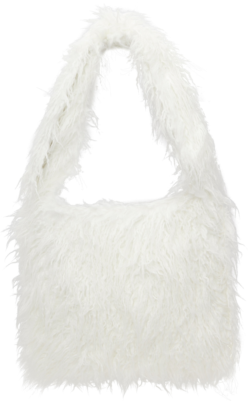 We11done White Faux-Fur Bag