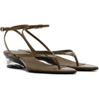 ALAÏA Khaki Invisible Thong Heeled Sandals
