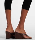 Gianvito Rossi Leather wedge thong sandals