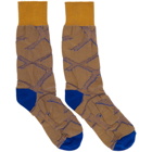 Issey Miyake Men Blue and Orange Tape Socks