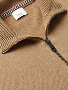 Burberry - Logo-Embroidered Cashmere Half-Zip Sweater - Brown