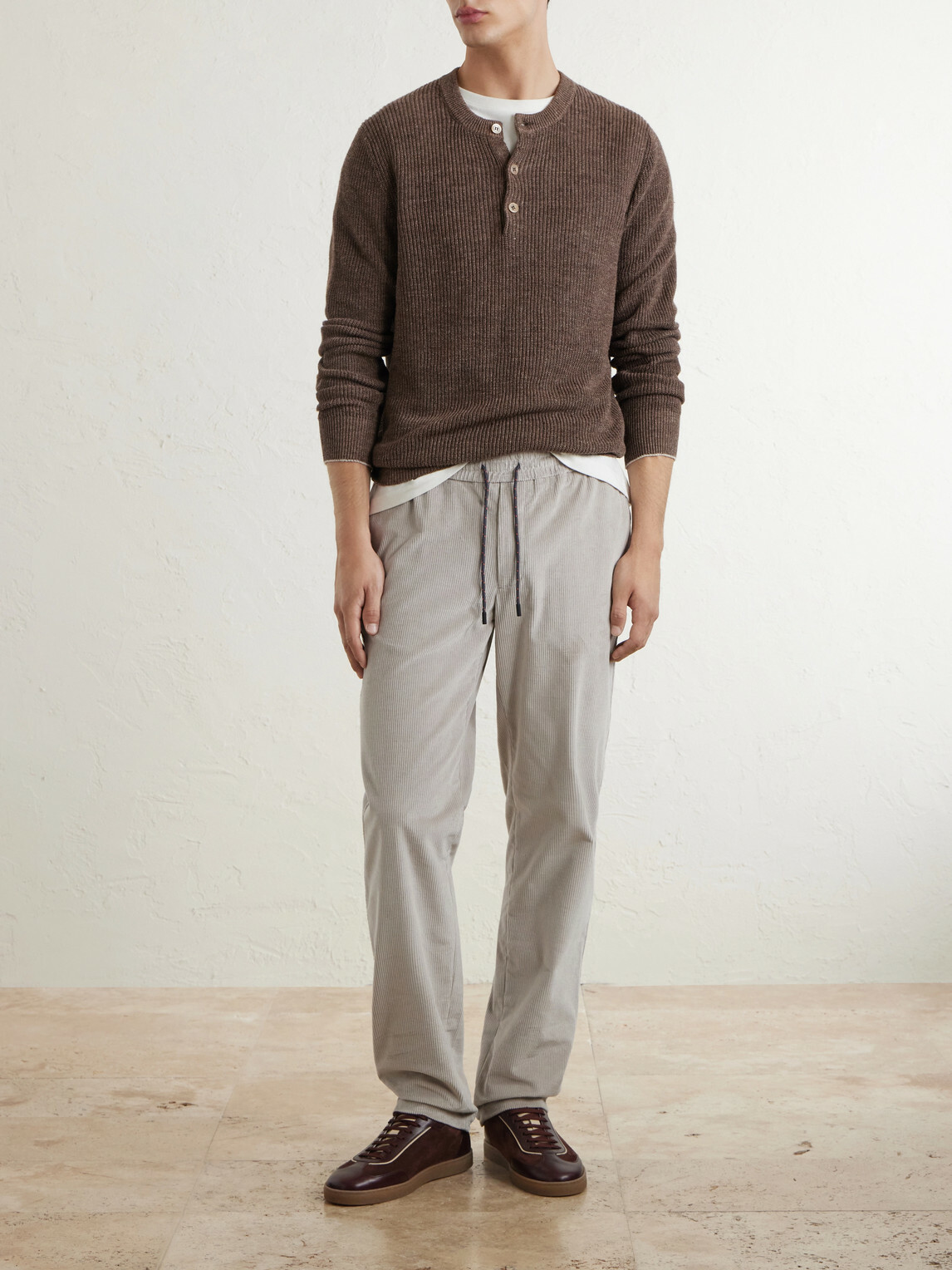 SEASE - Mindset Slim-Fit Cotton-Blend Corduroy Drawstring Trousers - Gray
