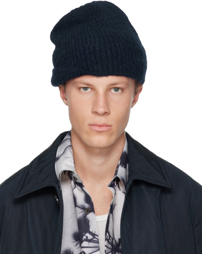 Photo: Dries Van Noten Navy Alpaca Blend Beanie