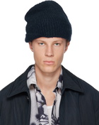 Dries Van Noten Navy Alpaca Blend Beanie