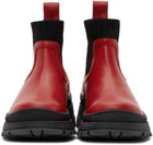 Staud Red & Black Bow Boots