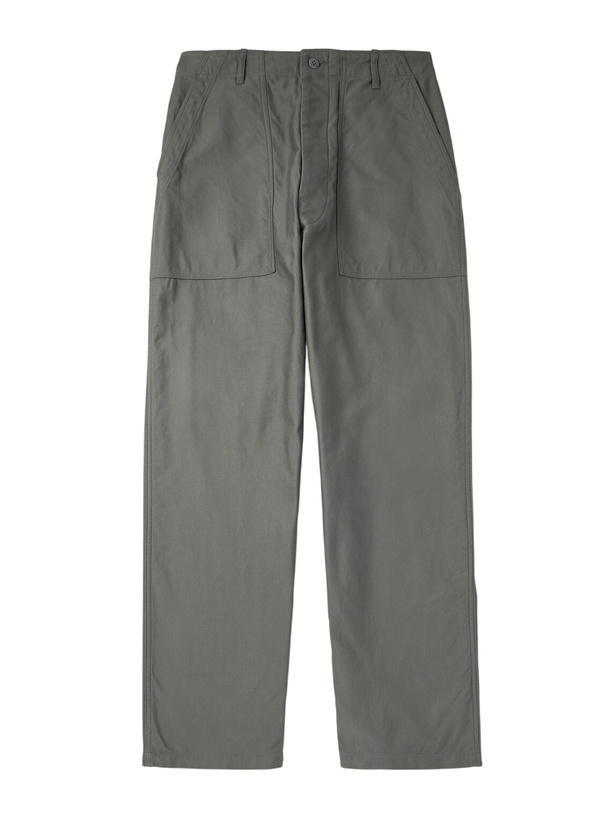Photo: Kaptain Sunshine - Baker Straight-Leg Cotton Trousers - Gray