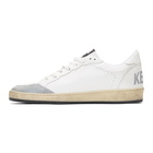 Golden Goose White and Grey Ball Star Sneakers