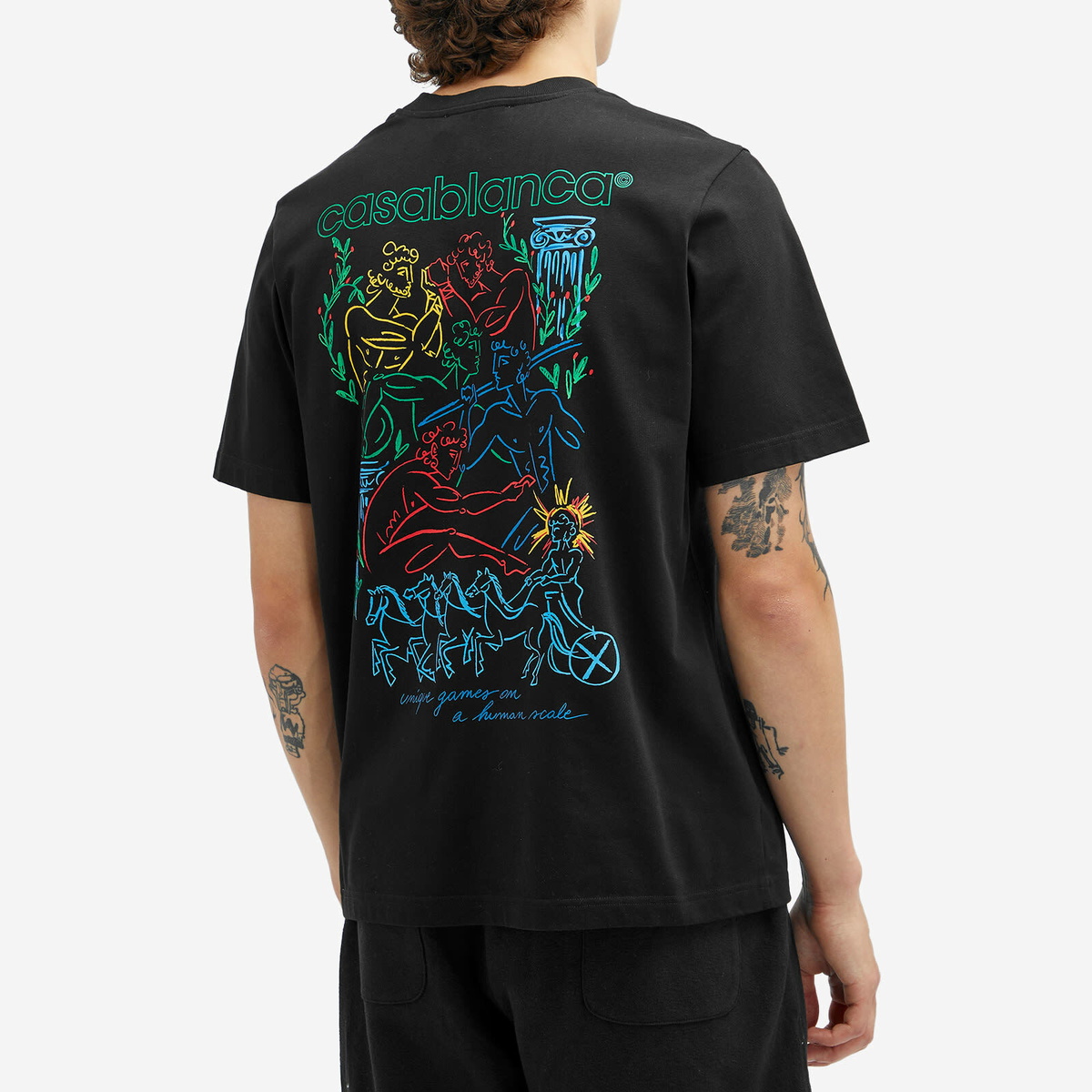 【関税込み】Casablanca ブラック Pentathlon Tシャツ Casablanca Pentathlon t-shirt | Black | FARFETCH AZ