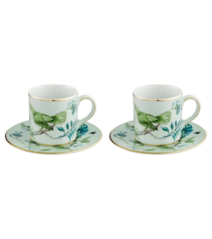 Photo: Aquazzura Casa Secret Garden set of 2 espresso cups and saucers