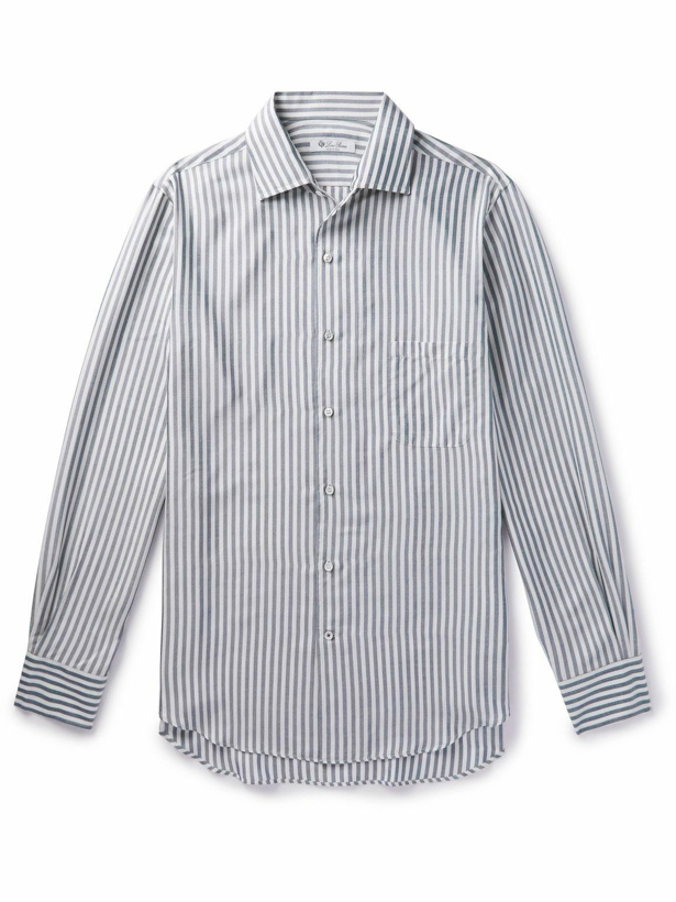 Photo: Loro Piana - Andrè Striped Silk Shirt - Unknown