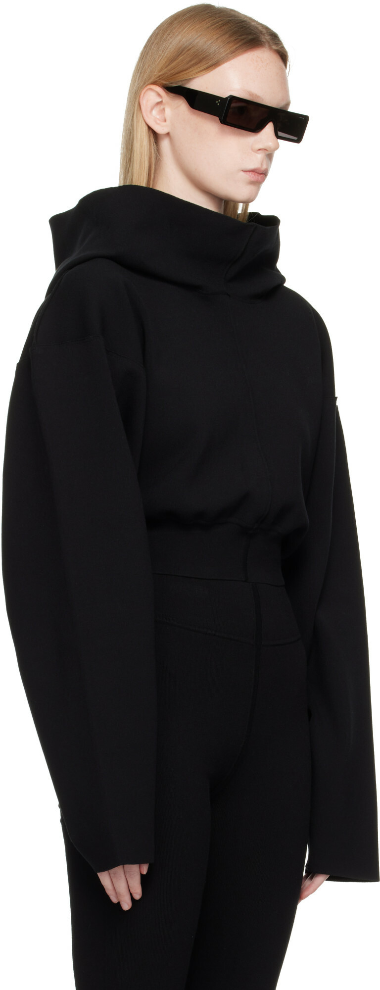Rick Owens Black Tower Pull Hoodie