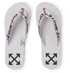 Off-White - Webbing and Rubber Flip Flops - White