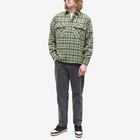 Represent Men's Long Sleeve Flannel Shirt in Brown/Racing Green