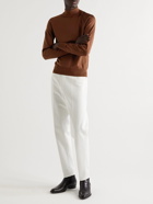TOM FORD - Slim-Fit Silk-Blend Mock-Neck Sweater - Brown