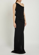 Aaron Esh 5 One Shoulder Silk-chiffon Maxi Dress Black