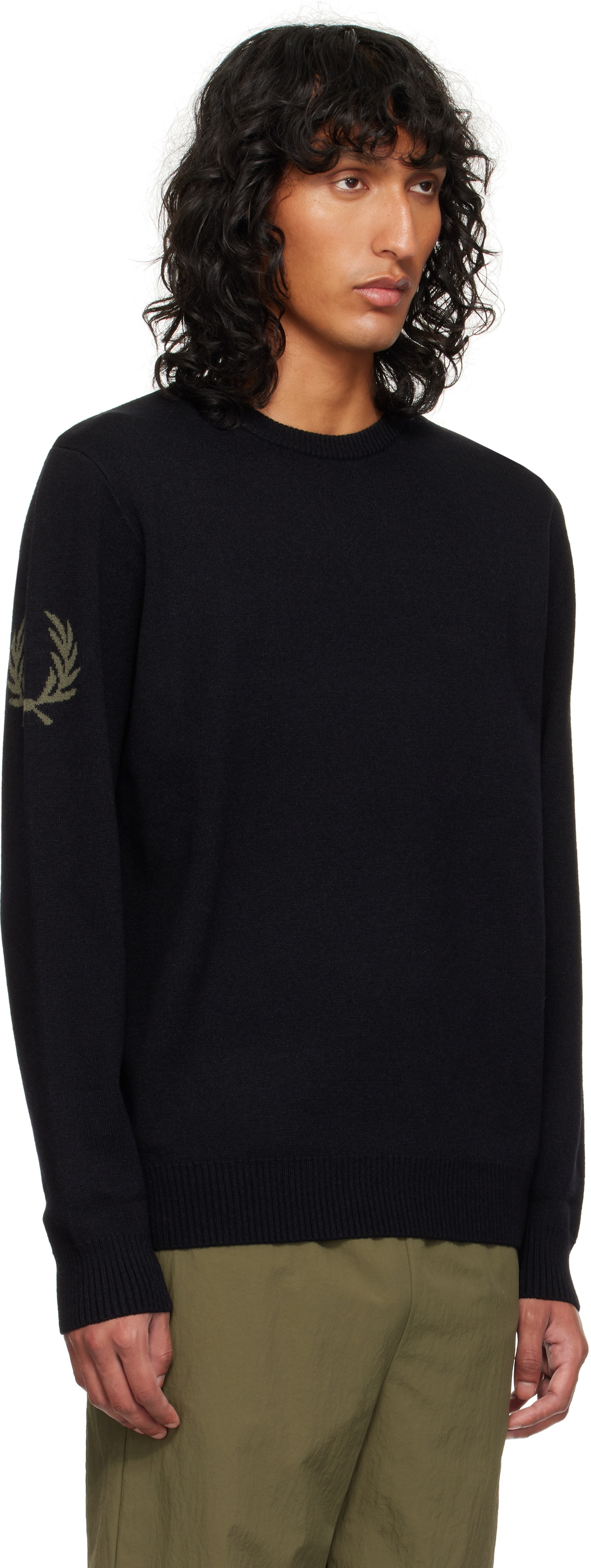 Fred Perry Black Laurel Wreath Sweater Fred Perry