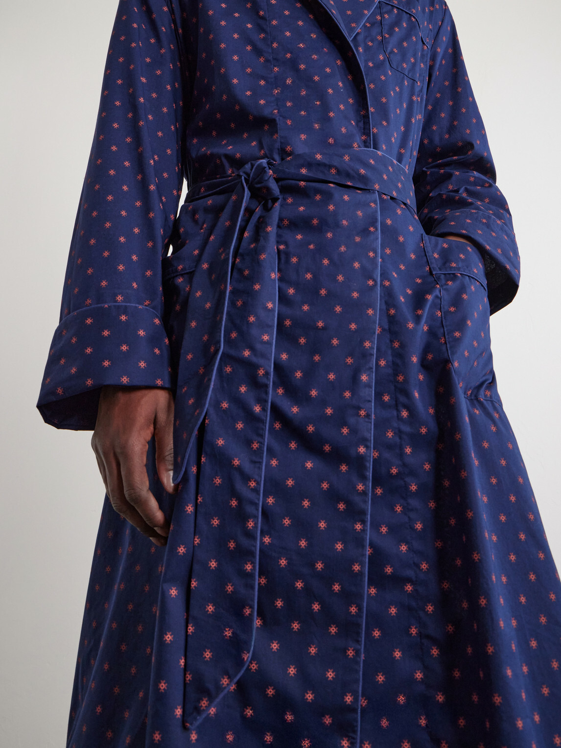 Derek Rose - Nelson 109 Printed Cotton Robe - Blue