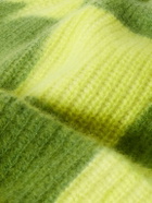 The Elder Statesman - Chess Checked Ribbed Cashmere Beanie