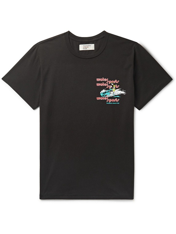 Photo: Pasadena Leisure Club - Water Sports Printed Cotton-Jersey T-Shirt - Black
