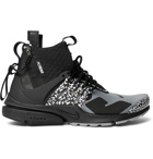 Nike - Acronym Air Presto Mid Leather and Rubber-Trimmed Mesh Sneakers - Men - Gray