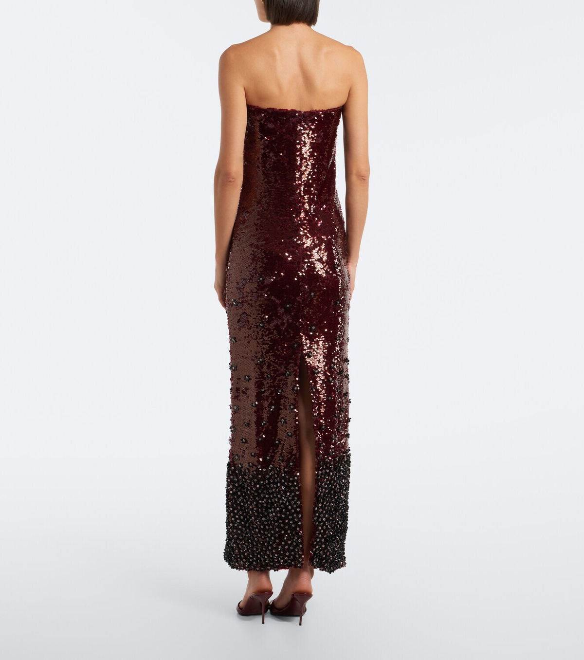 Là Fuori Sequined bustier gown