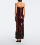 Là Fuori Sequined bustier gown