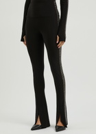 Norma Kamali Stud-embellished Stretch-jersey Leggings Black