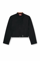 Diesel Tailored jacket with biker neck strap - Jackets Mens in Black