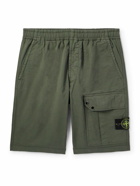 Stone Island - Straight-Leg Logo-Appliquéd Cotton-Blend Twill Cargo Shorts - Green