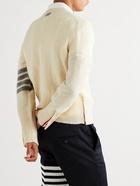 THOM BROWNE - Slim-Fit Striped Shetland Wool Sweater - Neutrals