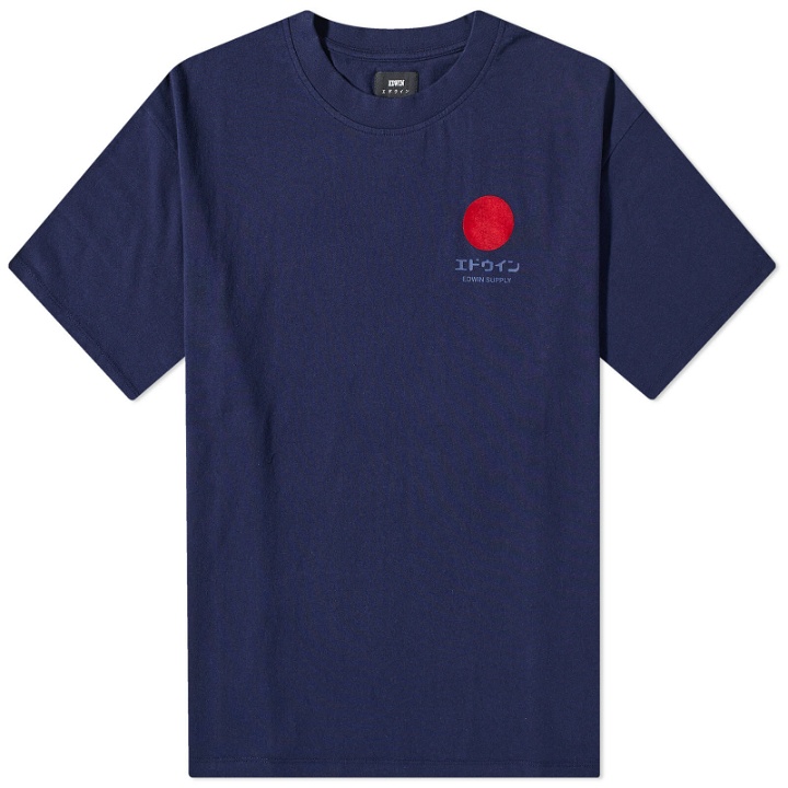 Photo: Edwin Men's Japanese Sun Supply T-Shirt in Maritime Blue