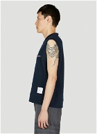 Thom Browne Logo Patch Tank Top male Navy