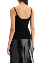 COURREGES rib knit tank top Black