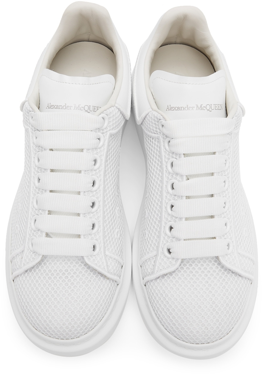 Alexander McQueen White Mesh & Leather Oversized Sneakers Alexander McQueen