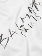 Balmain - Logo-Print Cotton-Jersey T-Shirt - White