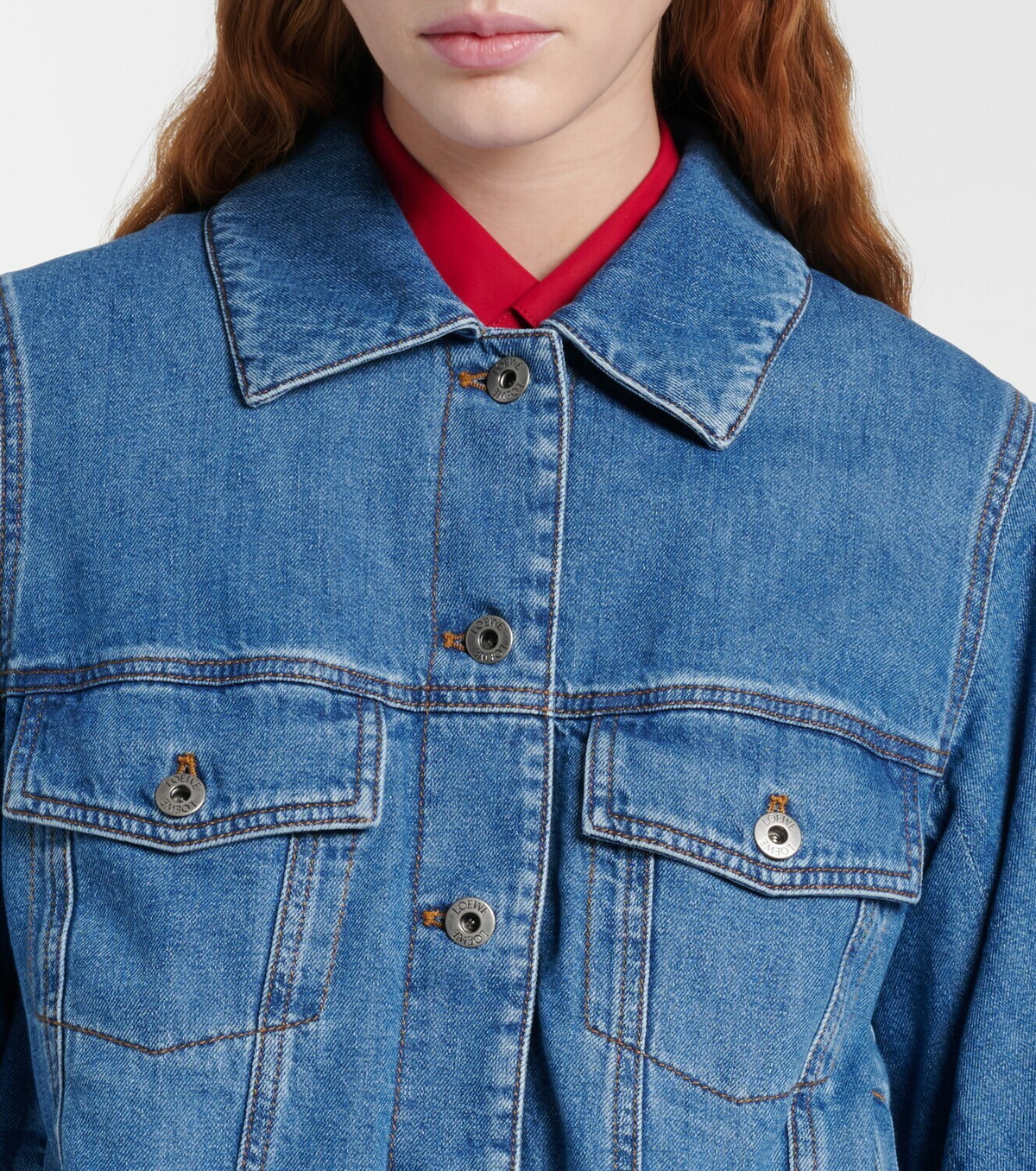 Loewe Gathered denim jacket