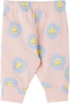 Stella McCartney Baby Pink Smiley Flower Print Lounge Pants